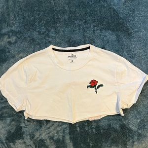 Hollister roses and snakes cropped t shirt size medium